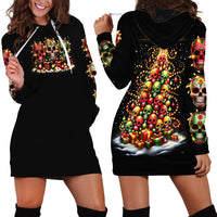 Christmas Sugar Skull Hoodie Dress Christmas Tree Sugar Skull - Wonder Print Shop