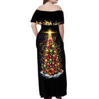 Christmas Sugar Skull Off Shoulder Maxi Dress Christmas Tree Sugar Skull - Wonder Print Shop