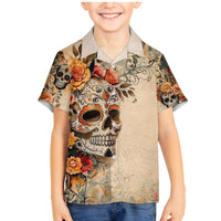 Sugar Skull Family Matching Mermaid Dress and Hawaiian Shirt Rose Sugar Skull Vintage - Wonder Print Shop