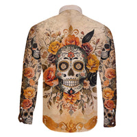 Sugar Skull Family Matching Short Sleeve Bodycon Dress and Hawaiian Shirt Rose Sugar Skull Vintage - Wonder Print Shop