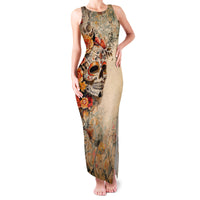 Sugar Skull Family Matching Tank Maxi Dress and Hawaiian Shirt Rose Sugar Skull Vintage - Wonder Print Shop