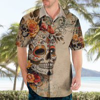 Sugar Skull Hawaiian Shirt Rose Sugar Skull Vintage - Wonder Print Shop