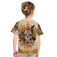 Sugar Skull Kid T Shirt Rose Sugar Skull Vintage - Wonder Print Shop