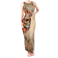 Sugar Skull Tank Maxi Dress Rose Sugar Skull Vintage - Wonder Print Shop