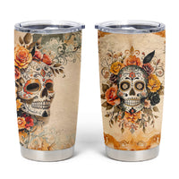 Sugar Skull Tumbler Cup Rose Sugar Skull Vintage - Wonder Print Shop