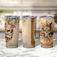 Sugar Skull Tumbler Cup Rose Sugar Skull Vintage - Wonder Print Shop