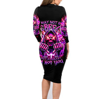 Thunder Skull Family Matching Long Sleeve Bodycon Dress and Hawaiian Shirt I May Be Not Perfect But At Least I'm Not You - Wonder Print Shop