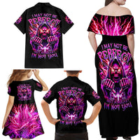 Thunder Skull Family Matching Off Shoulder Maxi Dress and Hawaiian Shirt I May Be Not Perfect But At Least I'm Not You - Wonder Print Shop