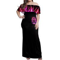 Thunder Skull Off Shoulder Maxi Dress I May Be Not Perfect But At Least I'm Not You - Wonder Print Shop