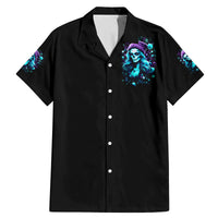 Christmas Skull Girl Family Matching Mermaid Dress and Hawaiian Shirt Warning This Tattooed Girl Does Not Play With Stupid People - Wonder Print Shop