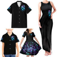 Christmas Skull Girl Family Matching Tank Maxi Dress and Hawaiian Shirt Warning This Tattooed Girl Does Not Play With Stupid People - Wonder Print Shop