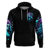 Christmas Skull Girl Hoodie Warning This Tattooed Girl Does Not Play With Stupid People - Wonder Print Shop
