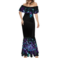 Christmas Skull Girl Mermaid Dress Warning This Tattooed Girl Does Not Play With Stupid People - Wonder Print Shop