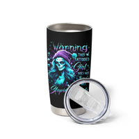 Christmas Skull Girl Tumbler Cup Warning This Tattooed Girl Does Not Play With Stupid People - Wonder Print Shop