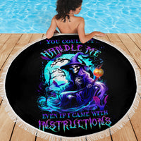 Witch Skull Beach Blanket You Couldn't Handle Me Even With Intrustions - Wonder Print Shop