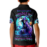 Witch Skull Kid Polo Shirt You Couldn't Handle Me Even With Intrustions - Wonder Print Shop