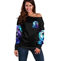 Witch Skull Off Shoulder Sweater You Couldn't Handle Me Even With Intrustions - Wonder Print Shop