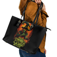 Witch Skull Leather Tote Bag Zero Fucking Given - Wonder Print Shop
