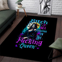 Witch Skull Area Rug Bitch I'm Not A Princess I'm The Fucking Queen - Wonder Print Shop