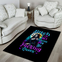 Witch Skull Area Rug Bitch I'm Not A Princess I'm The Fucking Queen - Wonder Print Shop