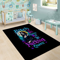 Witch Skull Area Rug Bitch I'm Not A Princess I'm The Fucking Queen - Wonder Print Shop