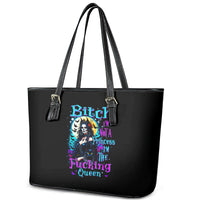 Witch Skull Leather Tote Bag Bitch I'm Not A Princess I'm The Fucking Queen - Wonder Print Shop