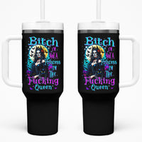 Witch Skull Tumbler With Handle Bitch I'm Not A Princess I'm The Fucking Queen - Wonder Print Shop