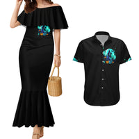 Witch Skull Couples Matching Mermaid Dress and Hawaiian Shirt Come With Us And You Will See Our Halloween - Wonder Print Shop