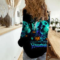 Witch Skull Women Casual Shirt Come With Us And You Will See Our Halloween - Wonder Print Shop