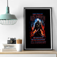 Warrior Skull Canvas Wall Art Don't Pss Off Old People - Wonder Print Shop