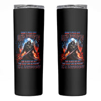 Warrior Skull Skinny Tumbler Don't Pss Off Old People - Wonder Print Shop