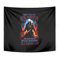 Warrior Skull Tapestry Don't Pss Off Old People - Wonder Print Shop