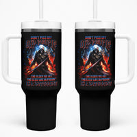 Warrior Skull Tumbler With Handle Don't Pss Off Old People - Wonder Print Shop