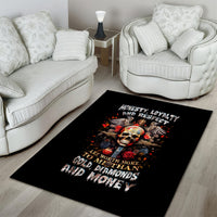 Cross Skull Area Rug Honesty Loyalty And Respect Worth More Than Gold, Diamond - Wonder Print Shop