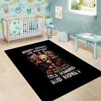 Cross Skull Area Rug Honesty Loyalty And Respect Worth More Than Gold, Diamond - Wonder Print Shop