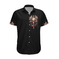 Cross Skull Hawaiian Shirt Honesty Loyalty And Respect Worth More Than Gold, Diamond - Wonder Print Shop