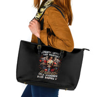 Cross Skull Leather Tote Bag Honesty Loyalty And Respect Worth More Than Gold, Diamond - Wonder Print Shop