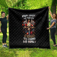 Cross Skull Quilt Honesty Loyalty And Respect Worth More Than Gold, Diamond - Wonder Print Shop