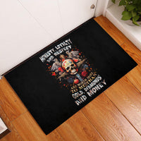 Cross Skull Rubber Doormat Honesty Loyalty And Respect Worth More Than Gold, Diamond - Wonder Print Shop