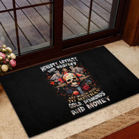 Cross Skull Rubber Doormat Honesty Loyalty And Respect Worth More Than Gold, Diamond - Wonder Print Shop