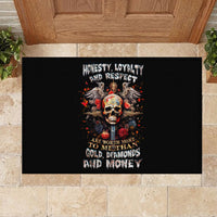 Cross Skull Rubber Doormat Honesty Loyalty And Respect Worth More Than Gold, Diamond - Wonder Print Shop