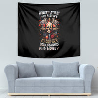 Cross Skull Tapestry Honesty Loyalty And Respect Worth More Than Gold, Diamond - Wonder Print Shop