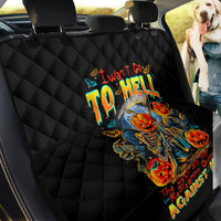 Pumpkin Skull Back Car Seat Cover I Wan't Go To Hell The Devil Still Restraining Against Me - Wonder Print Shop
