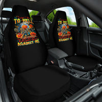 Pumpkin Skull Car Seat Cover I Wan't Go To Hell The Devil Still Restraining Against Me - Wonder Print Shop