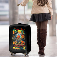 Pumpkin Skull Luggage Cover I Wan't Go To Hell The Devil Still Restraining Against Me - Wonder Print Shop