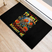Pumpkin Skull Rubber Doormat I Wan't Go To Hell The Devil Still Restraining Against Me - Wonder Print Shop