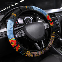 Pumpkin Skull Steering Wheel Cover I Wan't Go To Hell The Devil Still Restraining Against Me - Wonder Print Shop