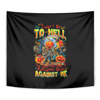 Pumpkin Skull Tapestry I Wan't Go To Hell The Devil Still Restraining Against Me - Wonder Print Shop