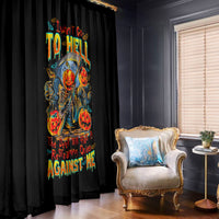 Pumpkin Skull Window Curtain I Wan't Go To Hell The Devil Still Restraining Against Me - Wonder Print Shop