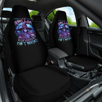 Witch Skull Car Seat Cover Iam Who Iam Your Approval Isn't Need - Wonder Print Shop